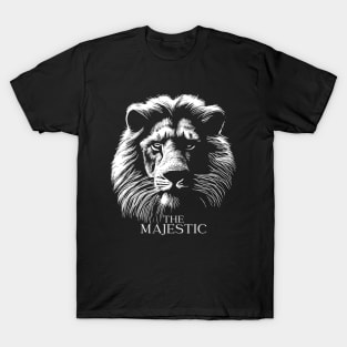 The Majestic. King of Jungle Design. Black and White T-Shirt